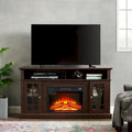 58 Inch Fireplace TV Stand with Open and Closed Storage for 65 Inch TV