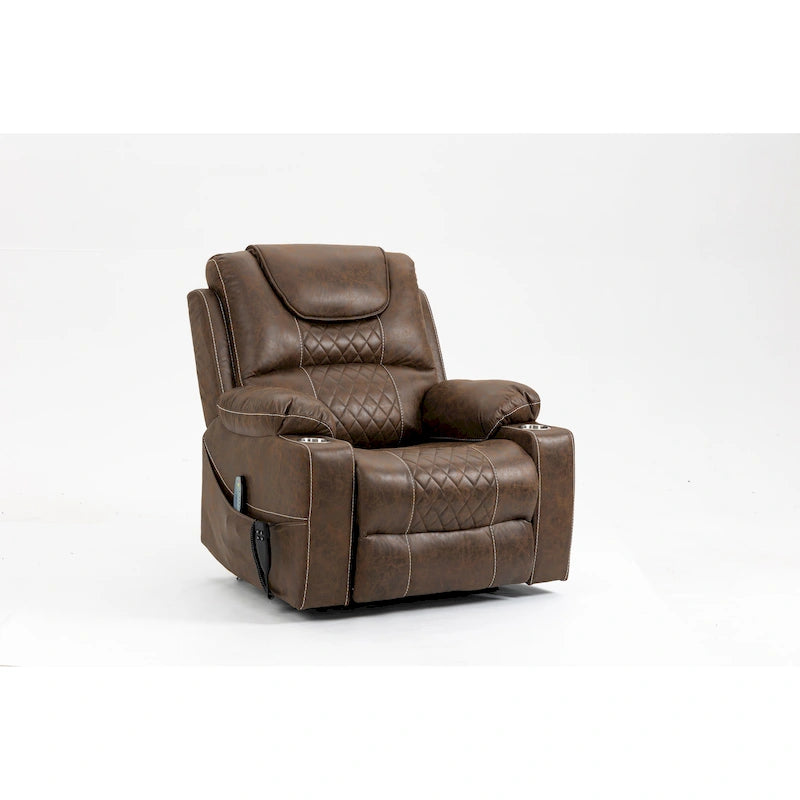 Oversized Power Lift Recliner Chair 180-Degree Flat Lay Dual OKIN Motor 400 lb Capacity