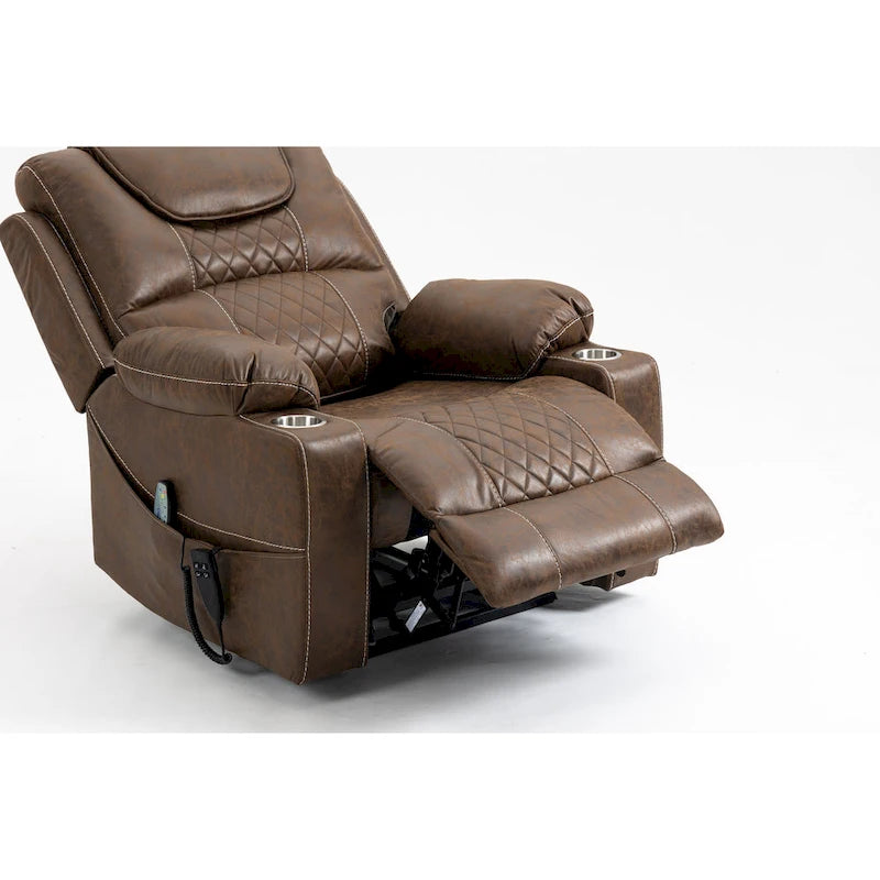 Oversized Power Lift Recliner Chair 180-Degree Flat Lay Dual OKIN Motor 400 lb Capacity