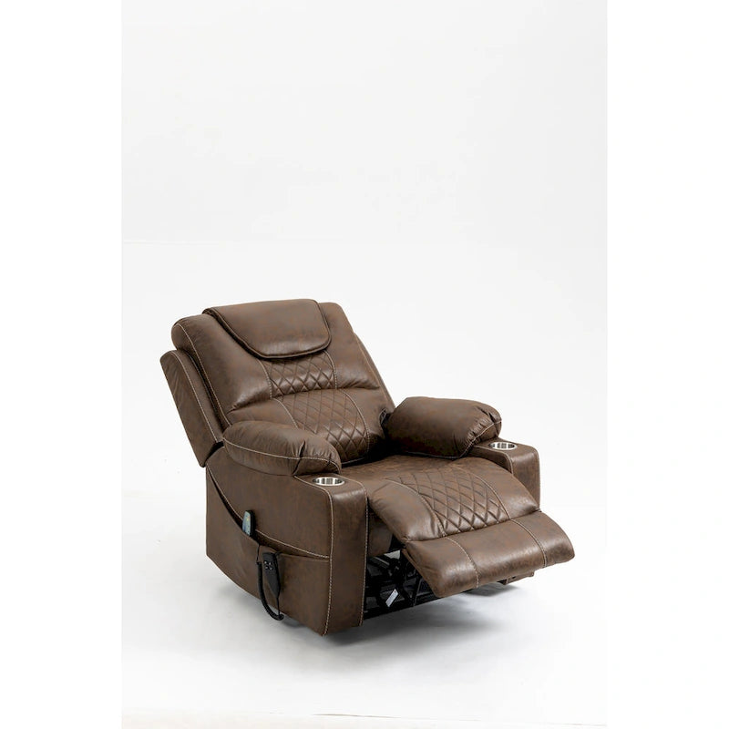 Oversized Power Lift Recliner Chair 180-Degree Flat Lay Dual OKIN Motor 400 lb Capacity