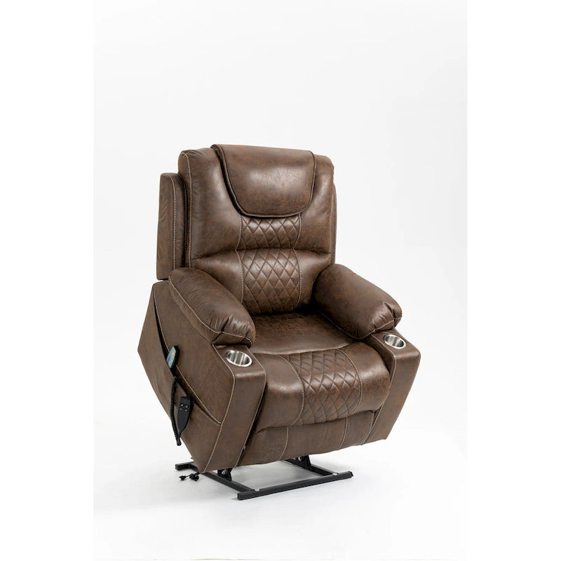 Oversized Power Lift Recliner Chair 180-Degree Flat Lay Dual OKIN Motor 400 lb Capacity
