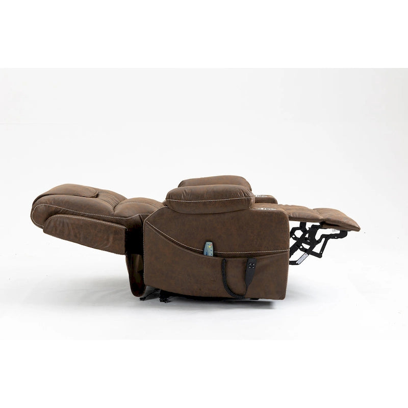 Oversized Power Lift Recliner Chair 180-Degree Flat Lay Dual OKIN Motor 400 lb Capacity
