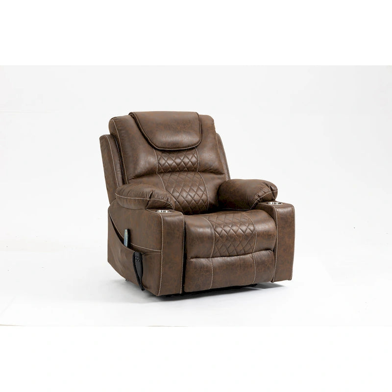 Oversized Power Lift Recliner Chair 180-Degree Flat Lay Dual OKIN Motor 400 lb Capacity