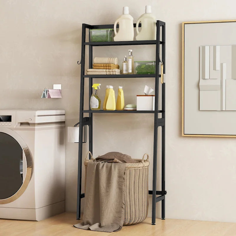 3-Tier Over The Toilet Storage Shelf with Hooks