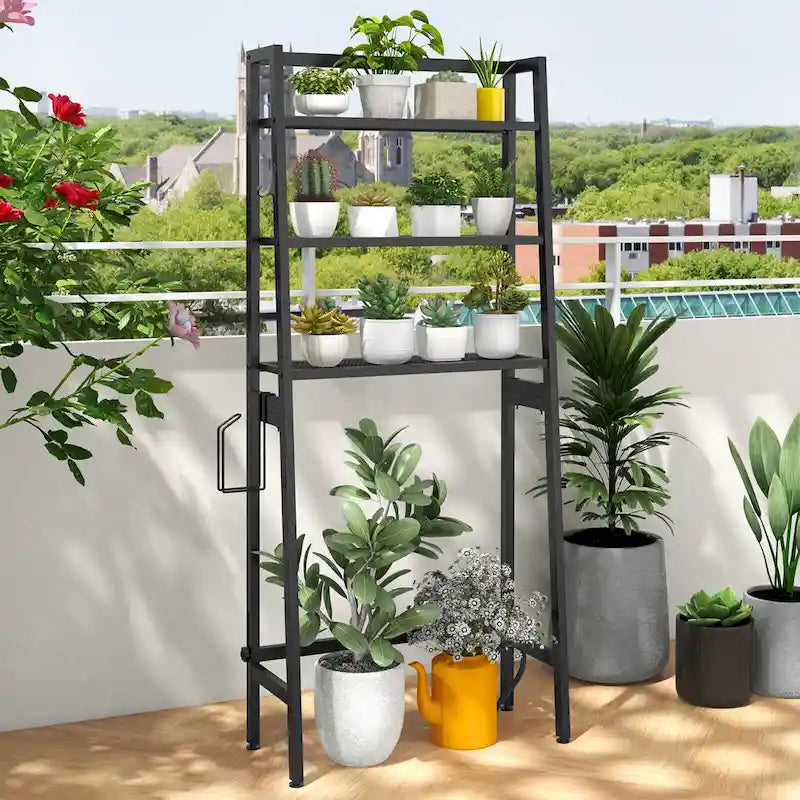 3-Tier Over The Toilet Storage Shelf with Hooks