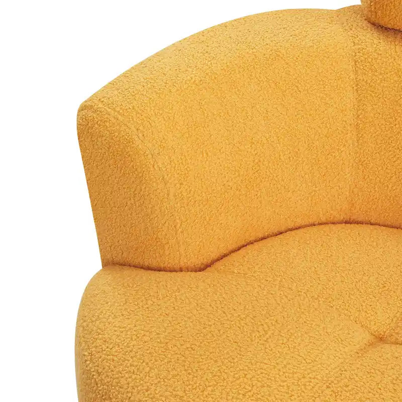 360-Degree Swivel Barrel Chair in Berber Fleece with Adjustable Headrest