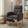 High-Back Upholstered Rocking Chair with Adjustable Footrest and Side Pocket 29.5 Inch