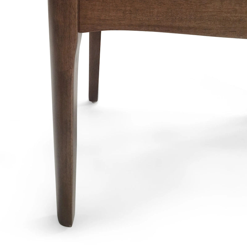 Mid-Century Channel Stitch Dining Chairs with Splayed Wood Legs Set of 2