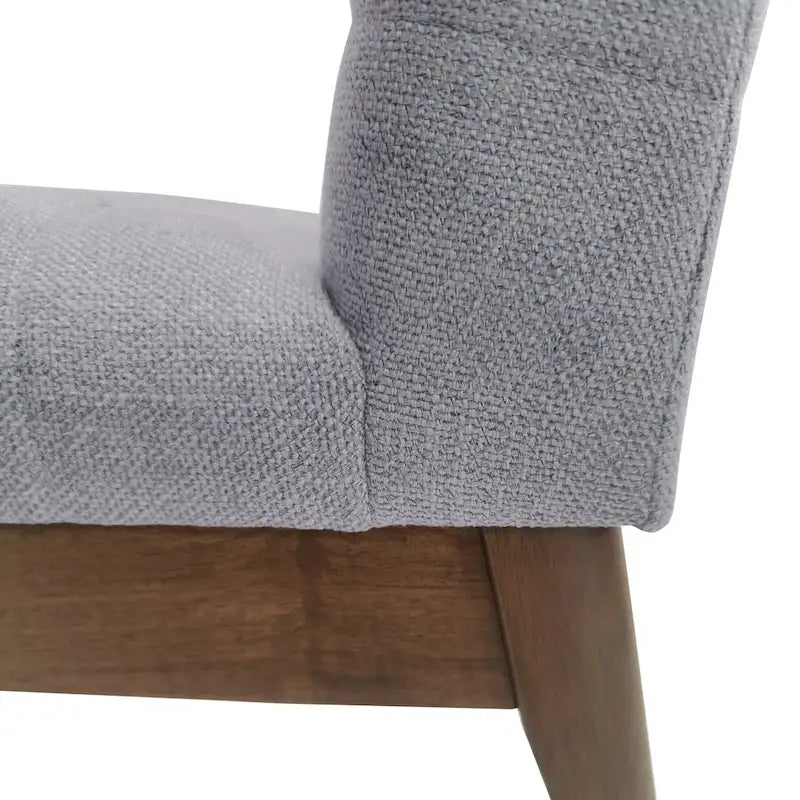 Mid-Century Channel Stitch Dining Chairs with Splayed Wood Legs Set of 2