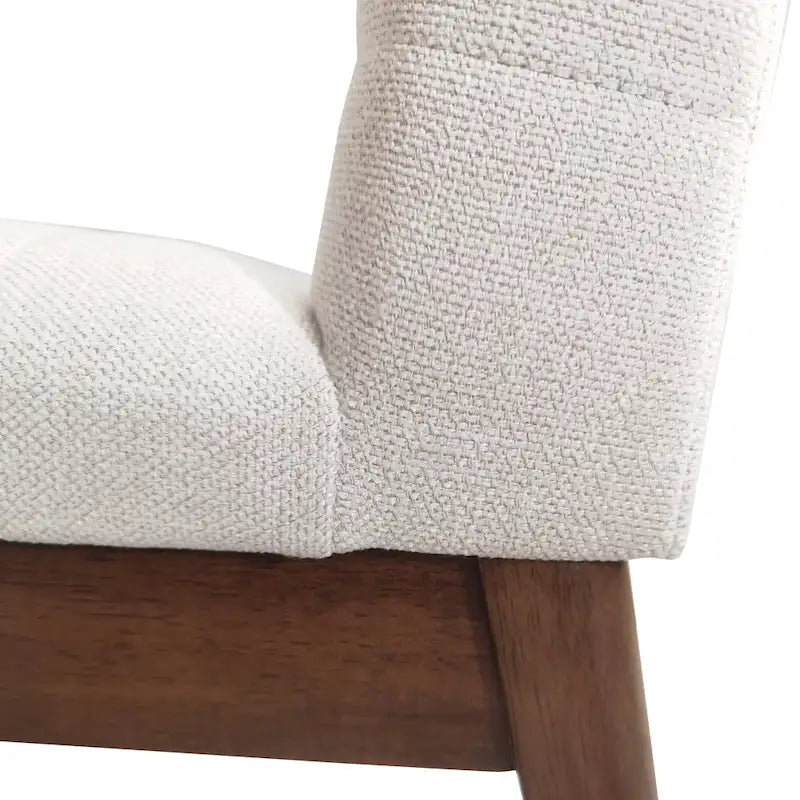 Mid-Century Channel Stitch Dining Chairs with Splayed Wood Legs Set of 2