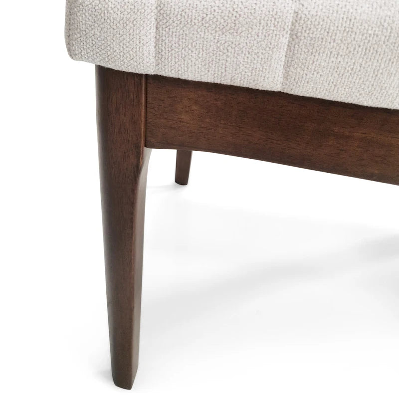 Mid-Century Channel Stitch Dining Chairs with Splayed Wood Legs Set of 2