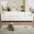 4-Piece Modular Linen Sofa with Hidden Storage for Small Spaces