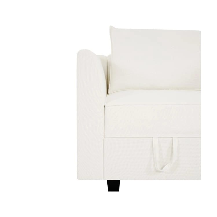 4-Piece Modular Linen Sofa with Hidden Storage for Small Spaces