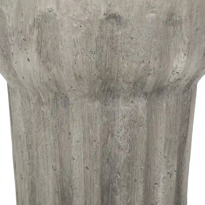 Round Lightweight Concrete Accent Side Table 15.75x18 Inch Indoor Outdoor