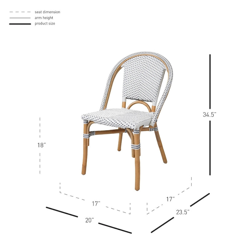 All-Weather Rattan Bistro Chair Fully Assembled