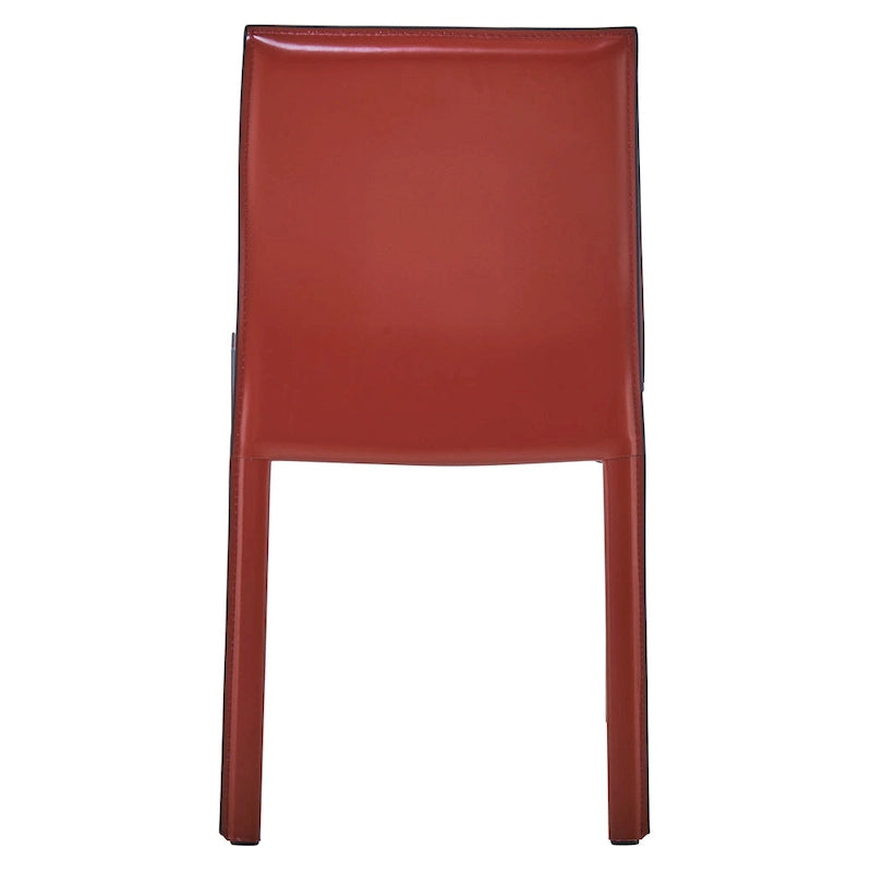 Recycled Leather Dining Chair with Steel Frame Set of 2