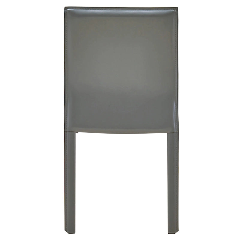 Recycled Leather Dining Chair with Steel Frame Set of 2