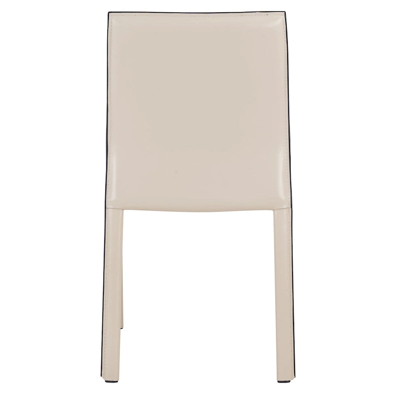 Recycled Leather Dining Chair with Steel Frame Set of 2