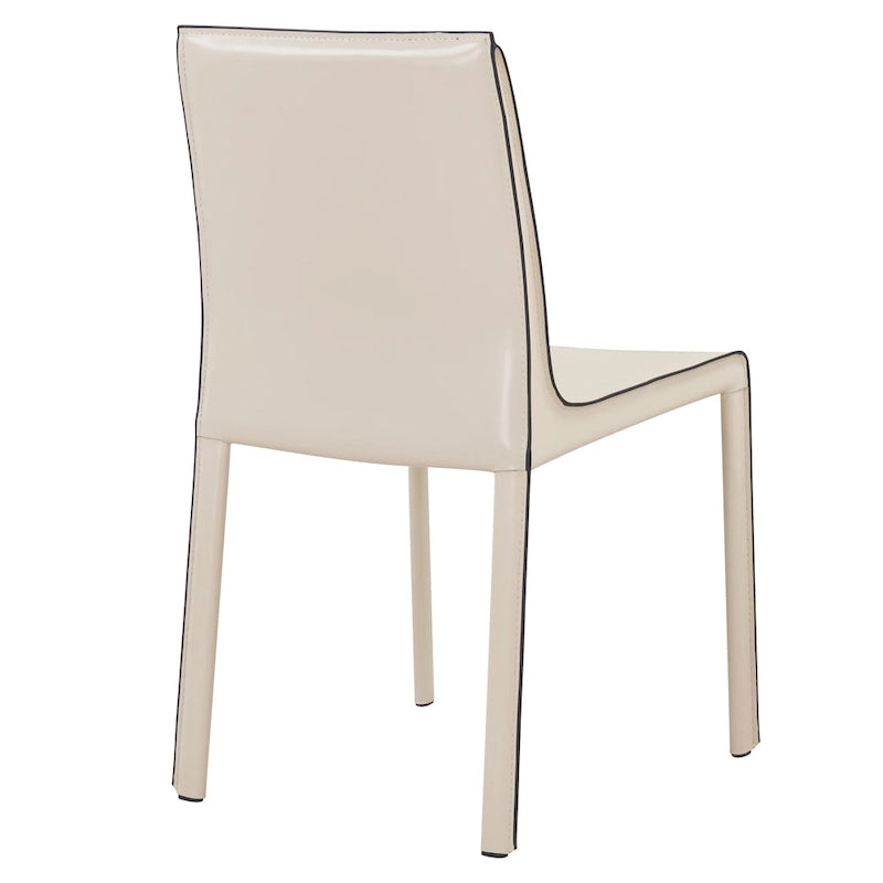 Recycled Leather Dining Chair with Steel Frame Set of 2