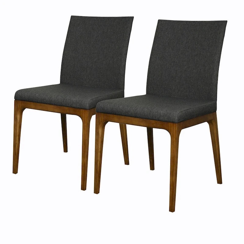 Recycled Leather Dining Chair with Steel Frame Set of 2