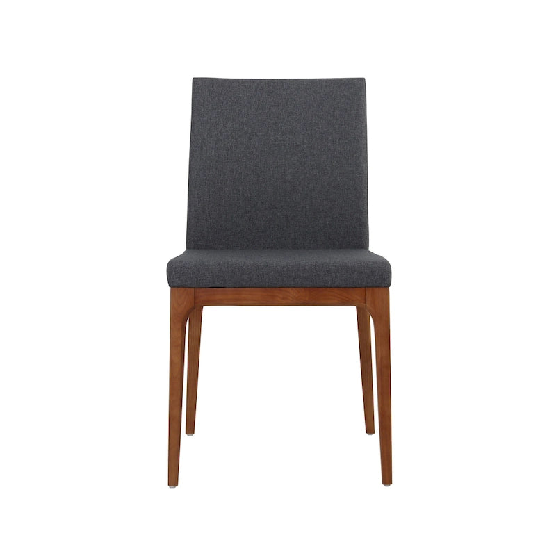 Recycled Leather Dining Chair with Steel Frame Set of 2