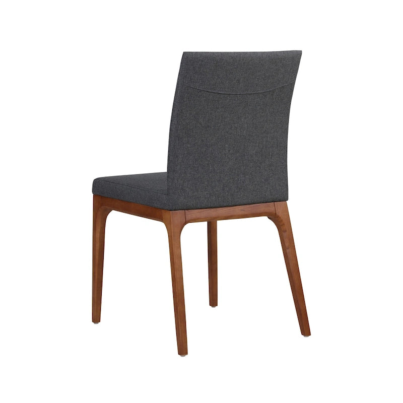 Recycled Leather Dining Chair with Steel Frame Set of 2