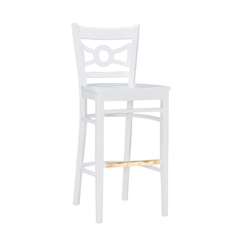 Solid Beechwood Bar Stool Set of 2 White