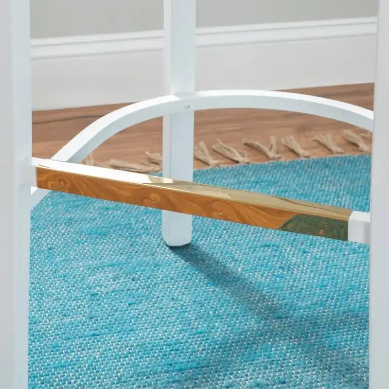 Solid Beechwood Bar Stool Set of 2 White