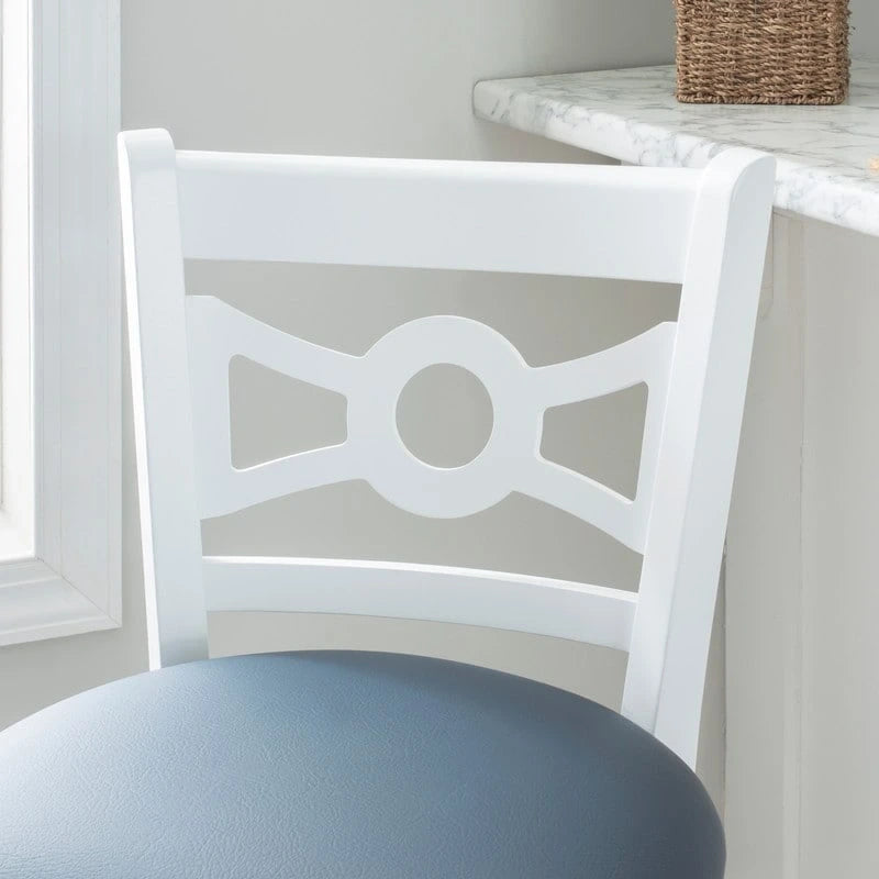 Solid Beechwood Bar Stool Set of 2 White