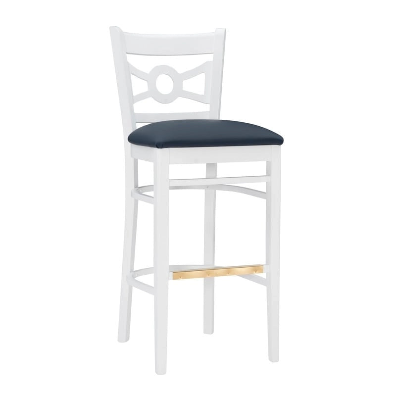 Solid Beechwood Bar Stool Set of 2 White