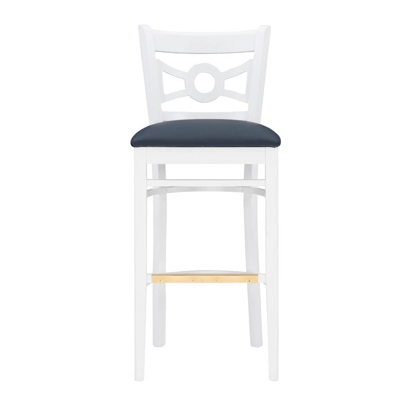 Solid Beechwood Bar Stool Set of 2 White