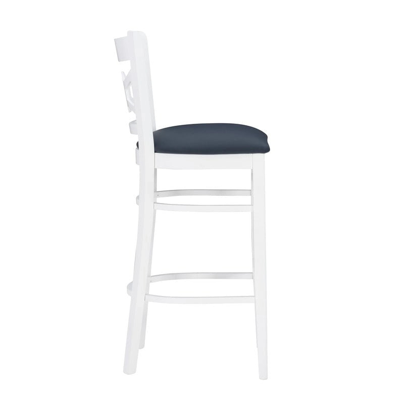Solid Beechwood Bar Stool Set of 2 White