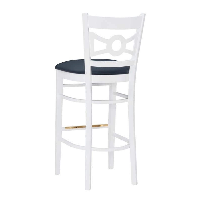 Solid Beechwood Bar Stool Set of 2 White