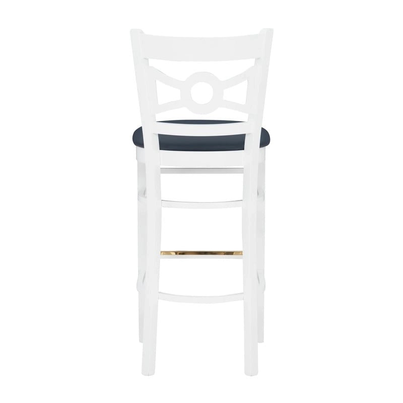 Solid Beechwood Bar Stool Set of 2 White