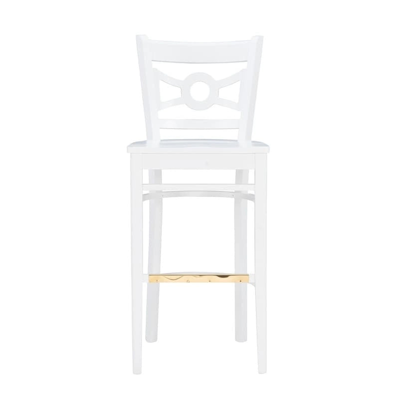 Solid Beechwood Bar Stool Set of 2 White