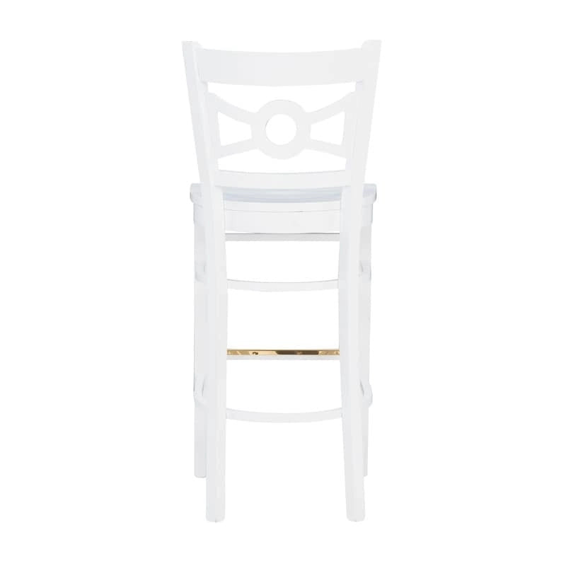 Solid Beechwood Bar Stool Set of 2 White