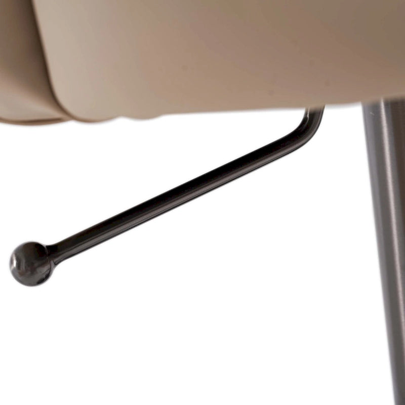 Adjustable Height Swivel Bar Stool in Khaki PU Leather with Gold Hardware