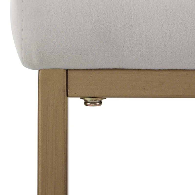 Velvet Counter Stool Set of 2 with Gold Steel Frame