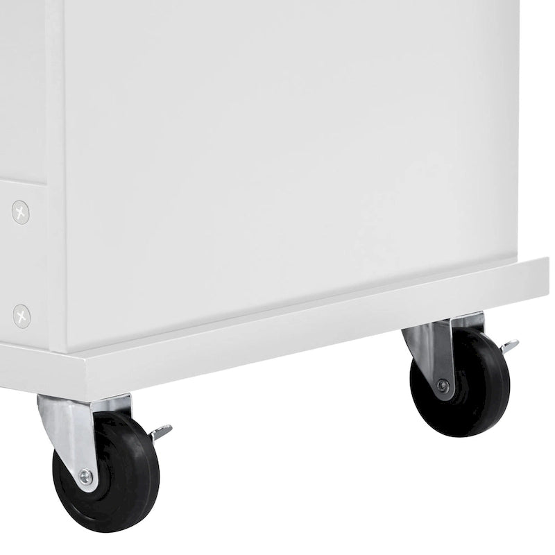 Kitchen Island Cart Solid Wood Top with Locking Wheels