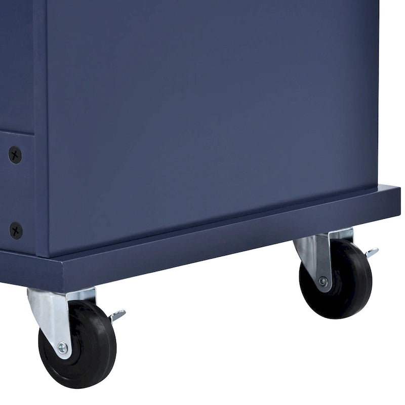 Kitchen Island Cart Solid Wood Top with Locking Wheels