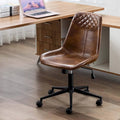 Faux Leather Task Chair with Air Lift 360-Degree Swivel and Adjustable Height