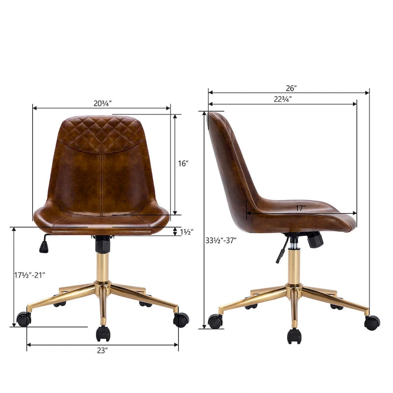 Faux Leather Task Chair with Air Lift 360-Degree Swivel and Adjustable Height