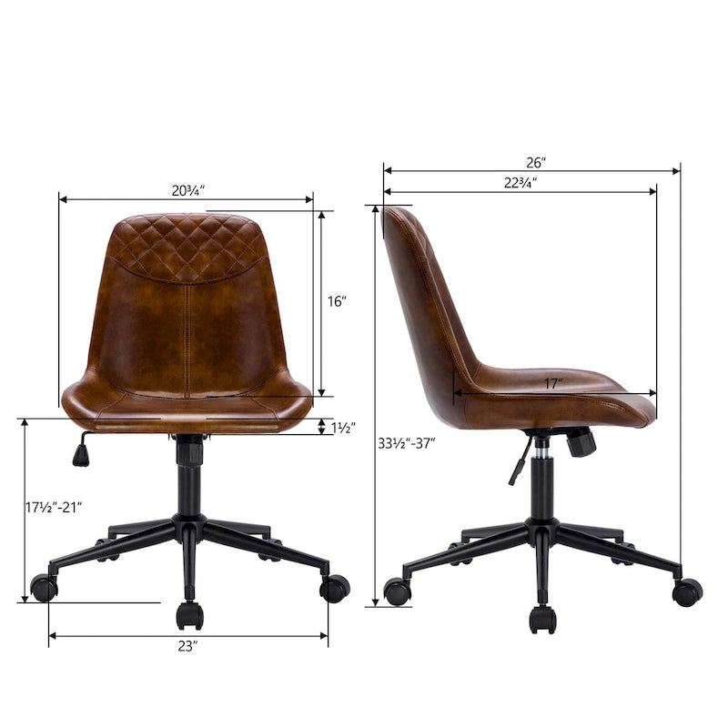 Faux Leather Task Chair with Air Lift 360-Degree Swivel and Adjustable Height