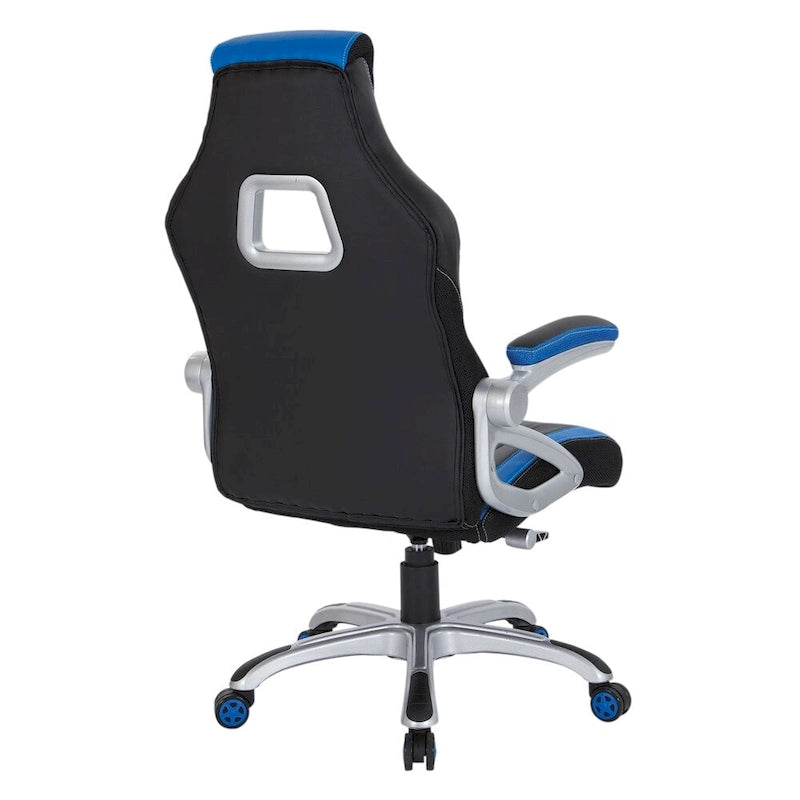 Bonded Leather Mesh Gaming Chair with Adjustable Arms
