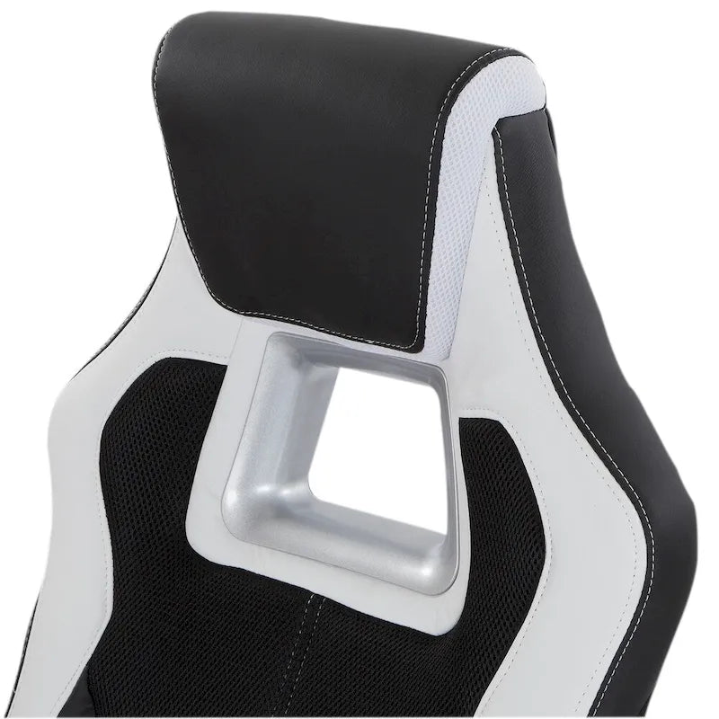 Bonded Leather Mesh Gaming Chair with Adjustable Arms