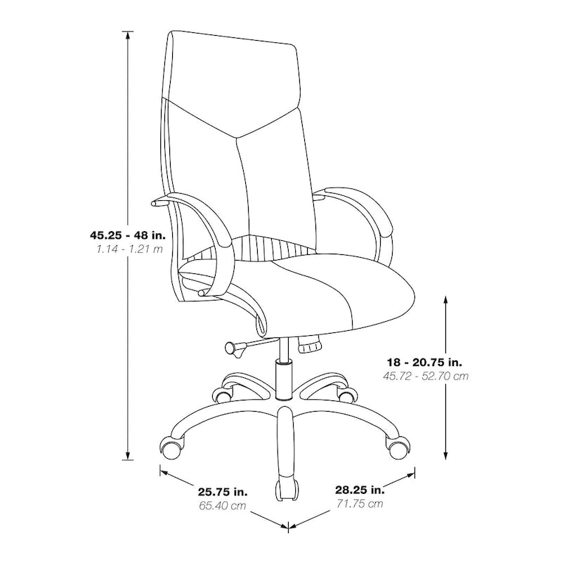 High Back Executive Leather Office Chair with Lumbar Support