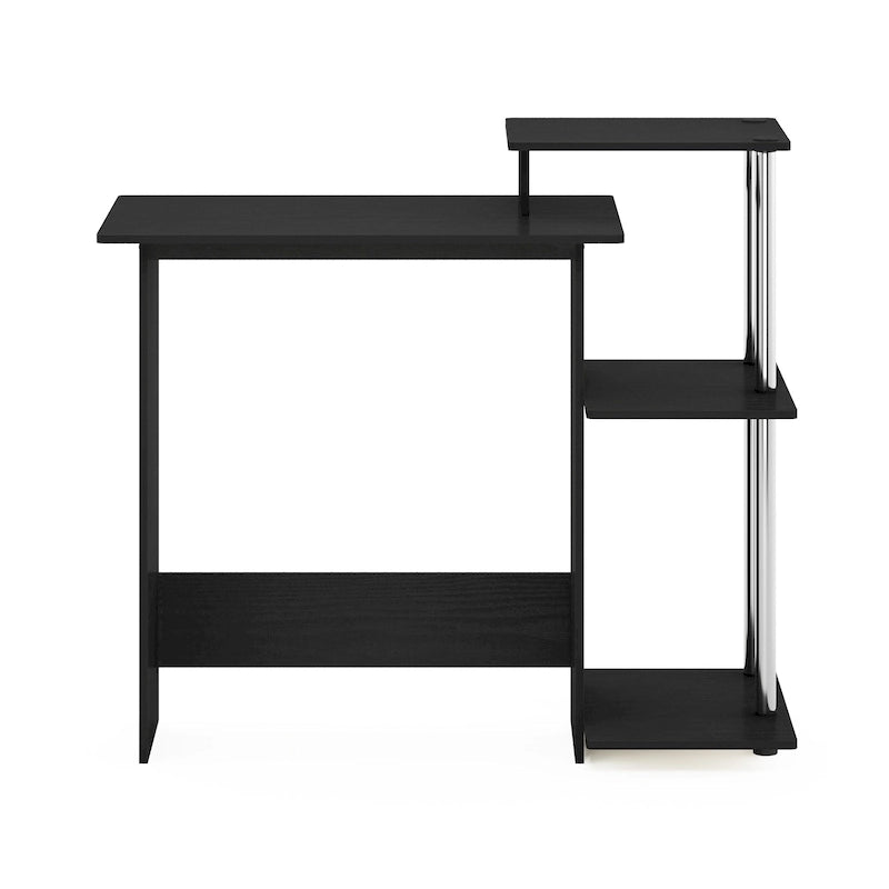 Home Laptop Desk with 3 Open Storage Shelves