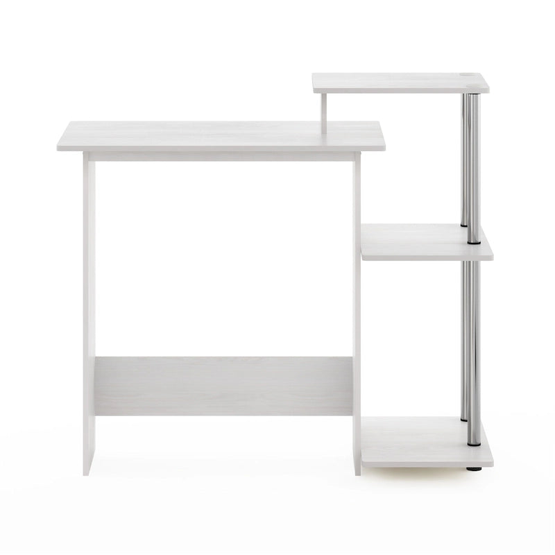 Home Laptop Desk with 3 Open Storage Shelves