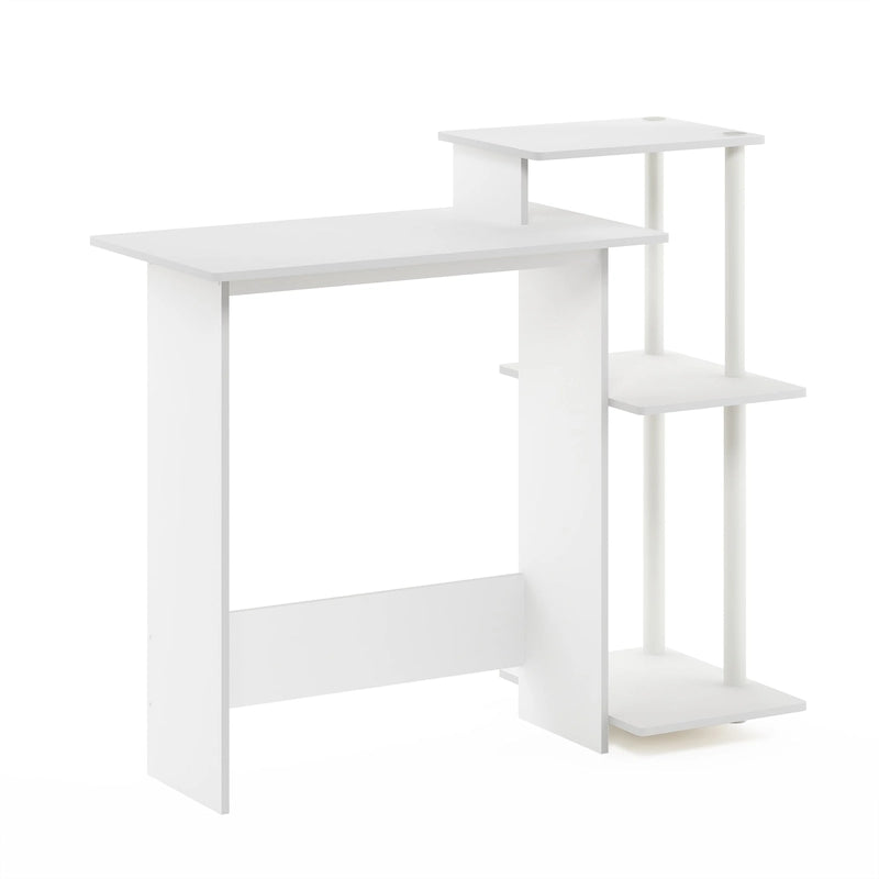 Home Laptop Desk with 3 Open Storage Shelves