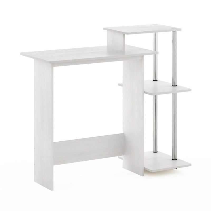 Home Laptop Desk with 3 Open Storage Shelves